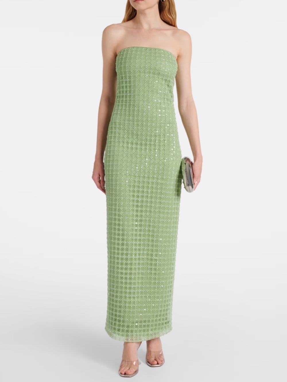 ROTATE Embellished Strapless Gown